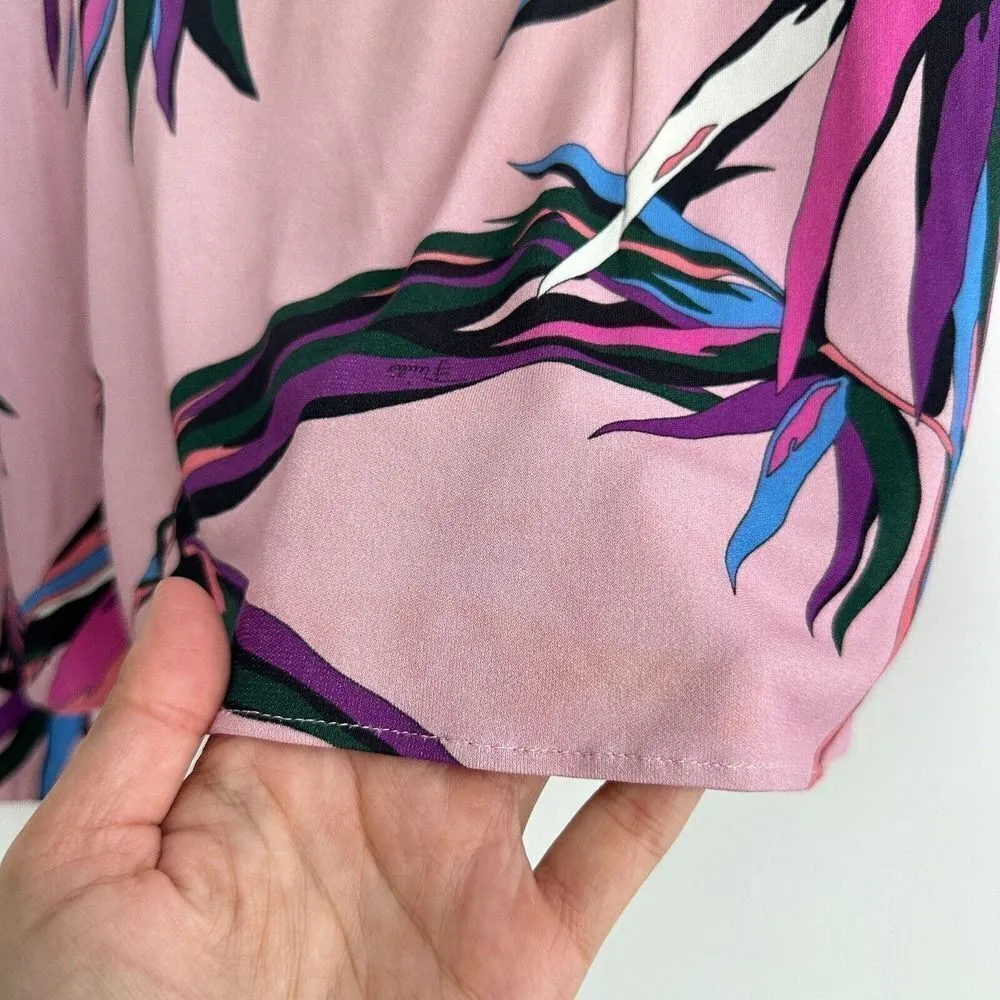 Emilio Pucci Blouse Womens 2 Pink Abstract Printed Long Sleeve Button Down Top - Image 9
