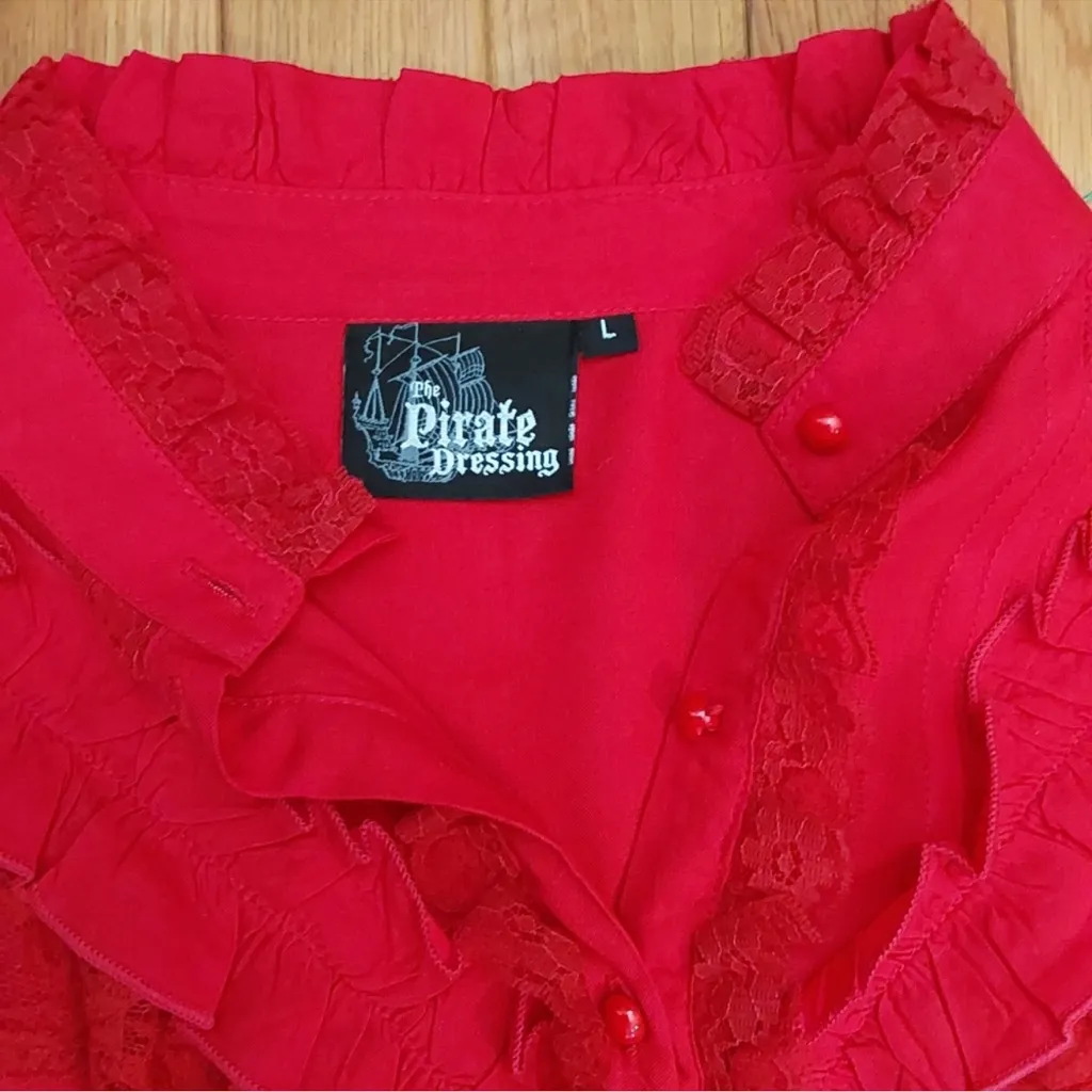 Red Ruffled Button - Image 5