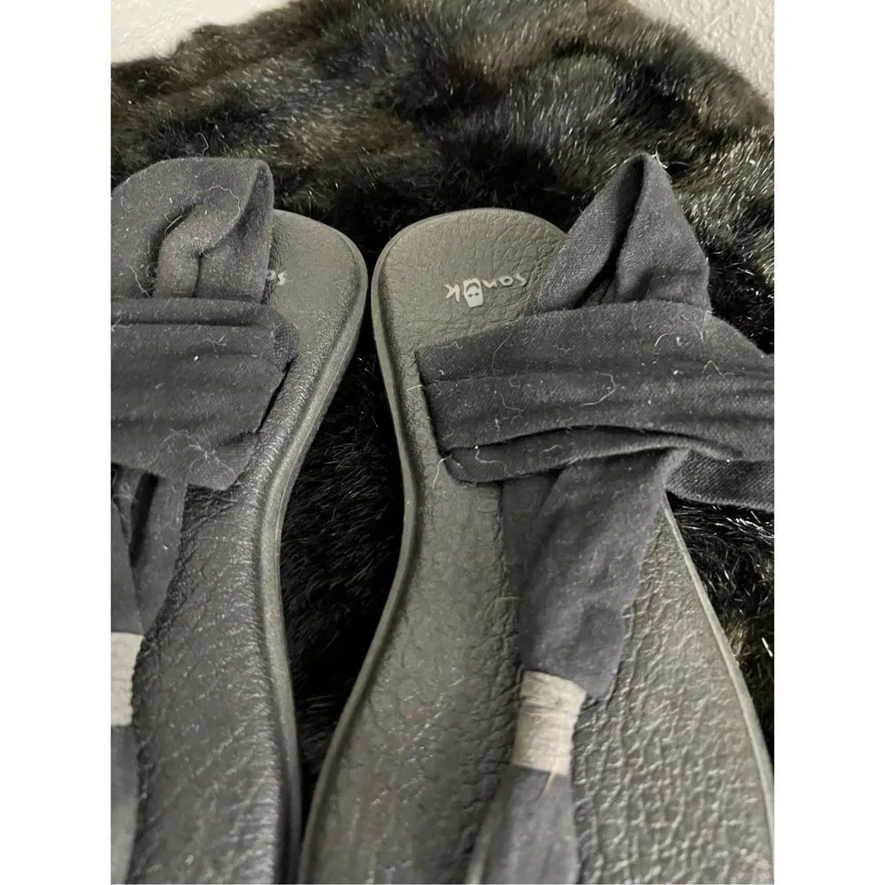 Sanuk Black Yoga Mat Sling Back Flip Flops Beach Comfort Sandals Women’s Size 6 - Image 3