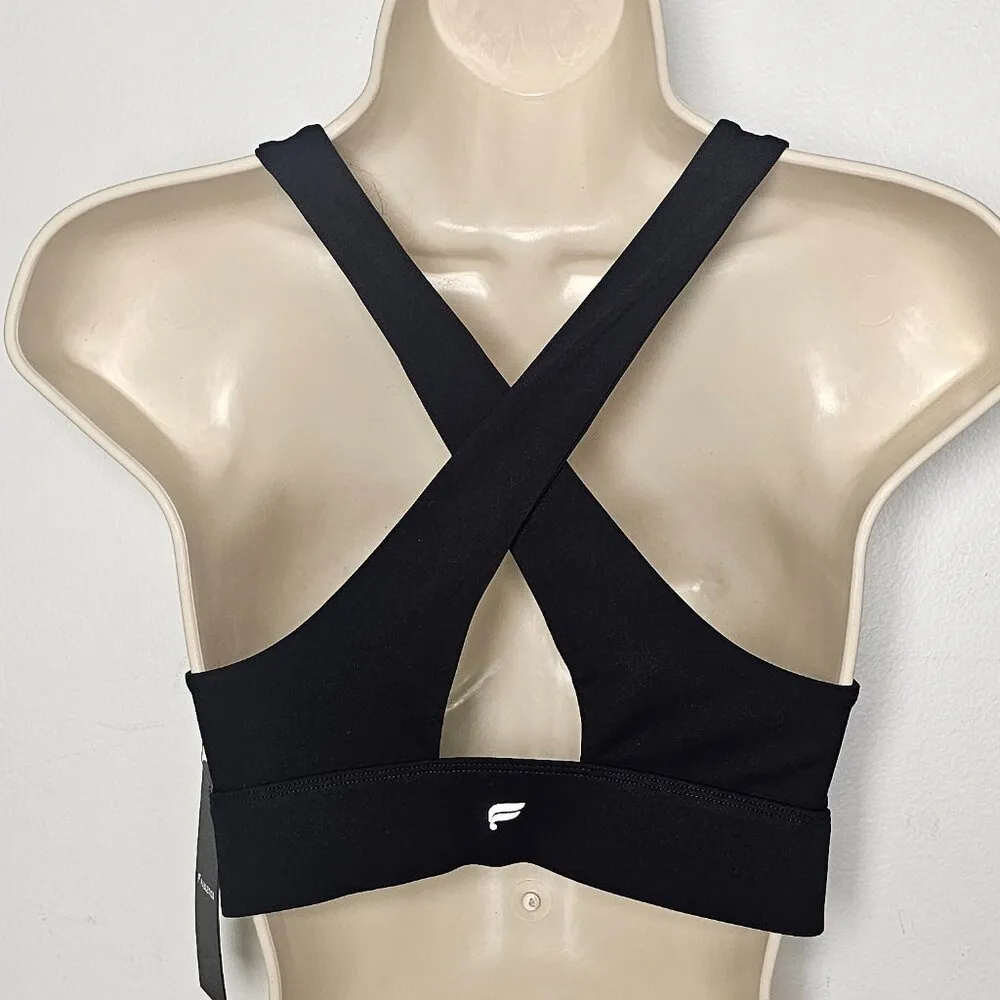 Fabletics Oasis Twist Medium Impact Sports Bra / Black / Size M - Image 3