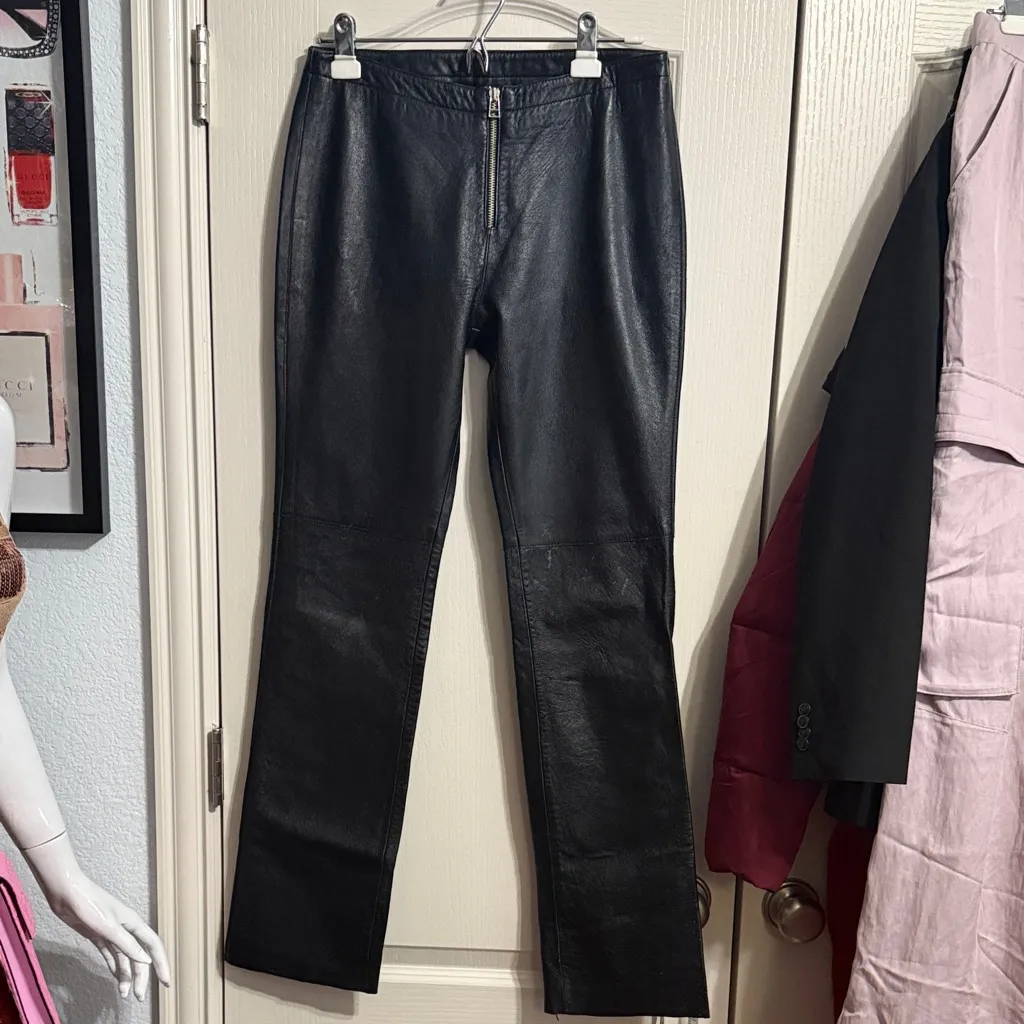 💖 Vintage Hugo Buscati Black Leather Pants - Image 2