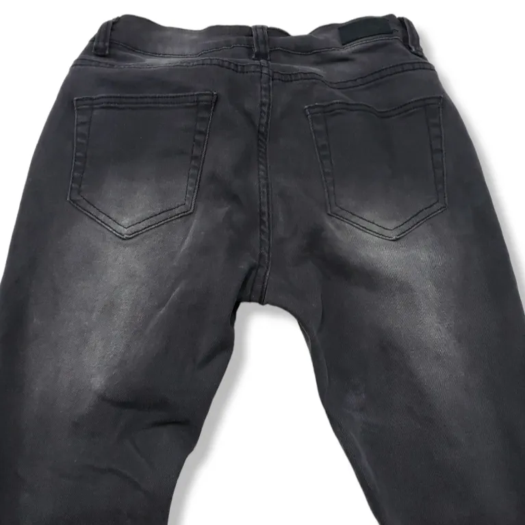 Summit Denim Collection  Jeans Size 28 Skinny Jeans Stretch Distressed Destroyed Torn Ripped Black Faded - Image 4