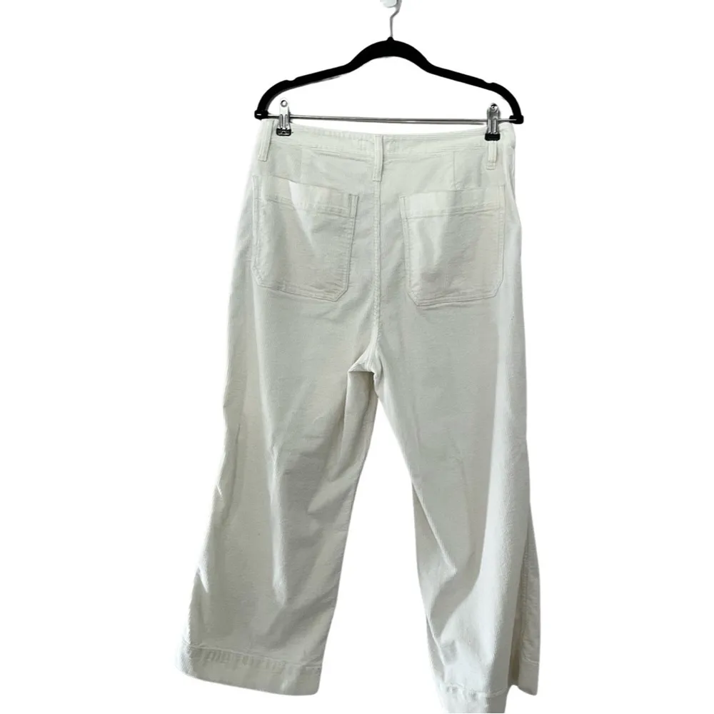 MADEWELL Ermett Crop Corduroy White High Waist White Pants Sz 31 - Image 4