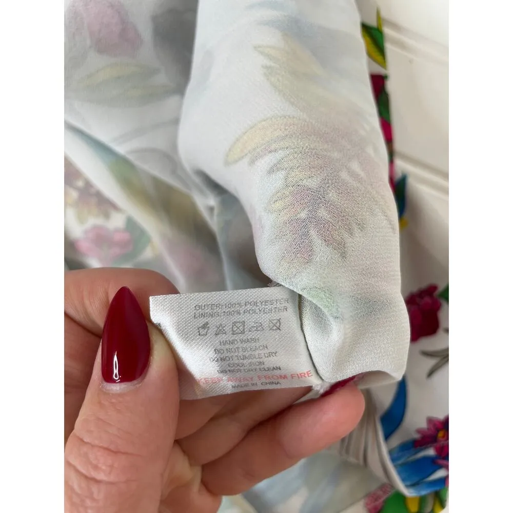 Prettylittlethings Bold Floral Botanical Off The Shoulder Mini Dress Size 10 - Image 6