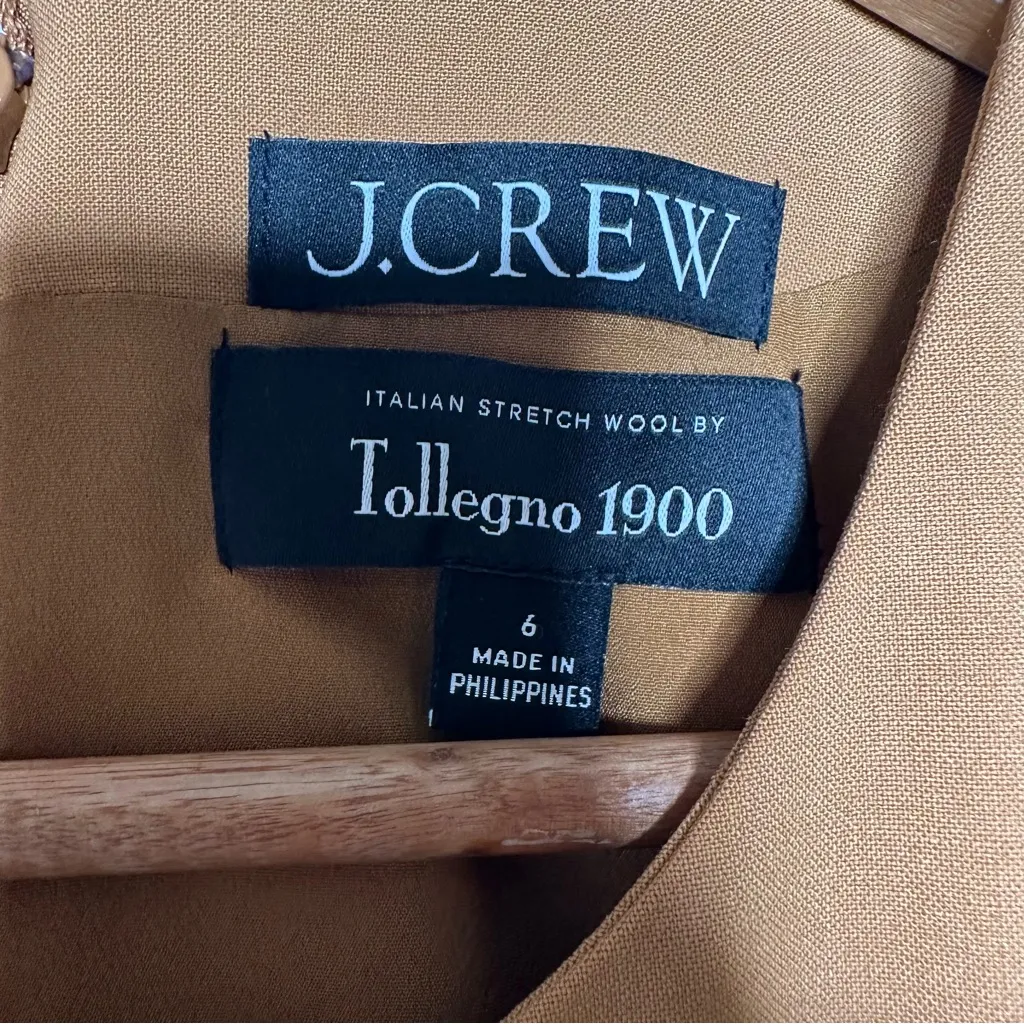 J. Crew Pleated Mini Dress in Tollegno 1900 Italian Bi-Stretch Wool Blend Size 6 - Image 5