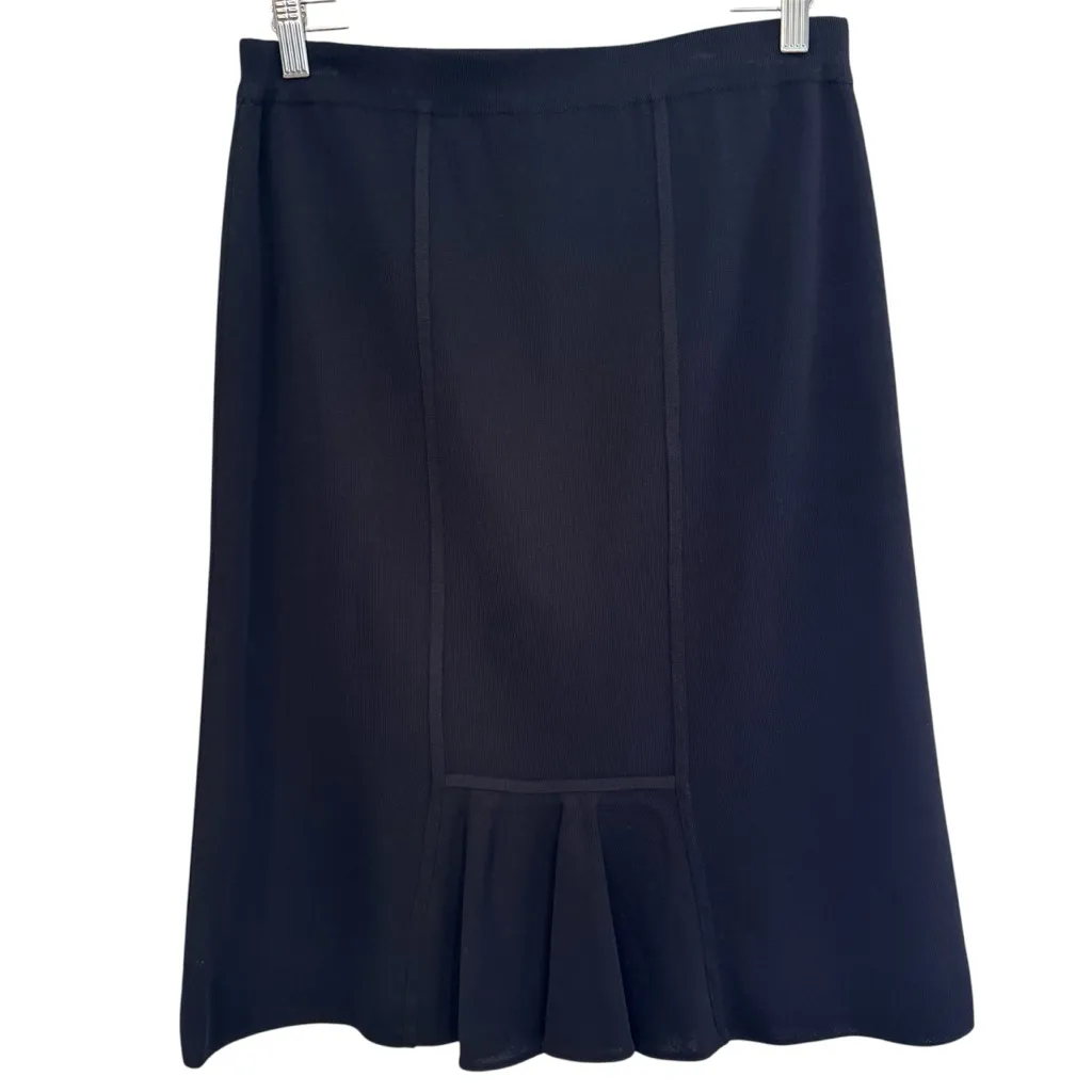 Misook Black A Line Skirt Pleated Back Size Medium Petite - Image 3