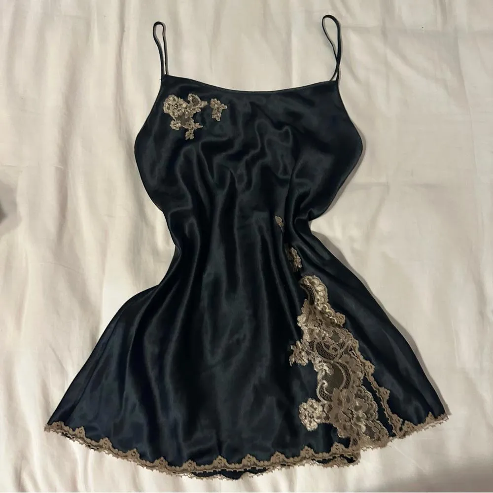 Victoria Secret Vintage Y2K Black slip dress - Image 6