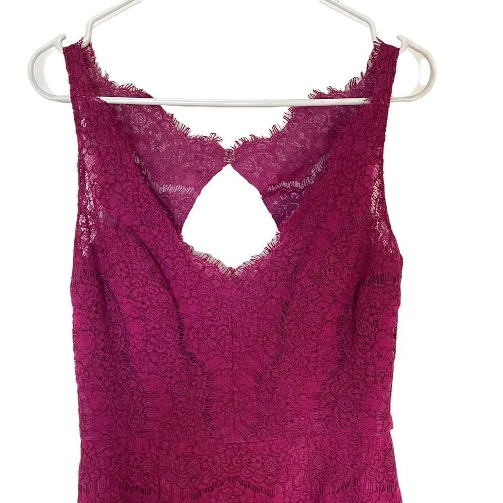 Belsoie formal dresses Size 12 lace sleeveless keyhole back vneck belted back - Image 2