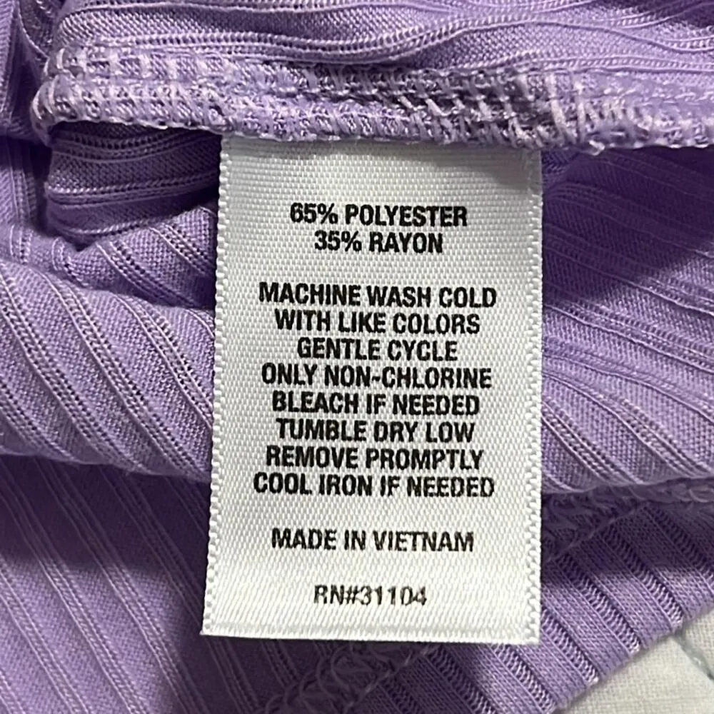 Crown & Ivy womens size XXL long sleeve solid ribbed lavender t-shirt super soft - Image 8