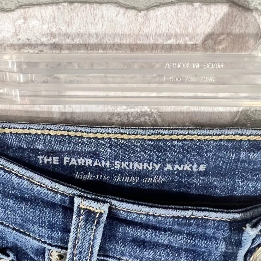 Ag The Farrah High Rise Skinny Ankle Raw Hem Side Split Jeans Size 26 - Image 8