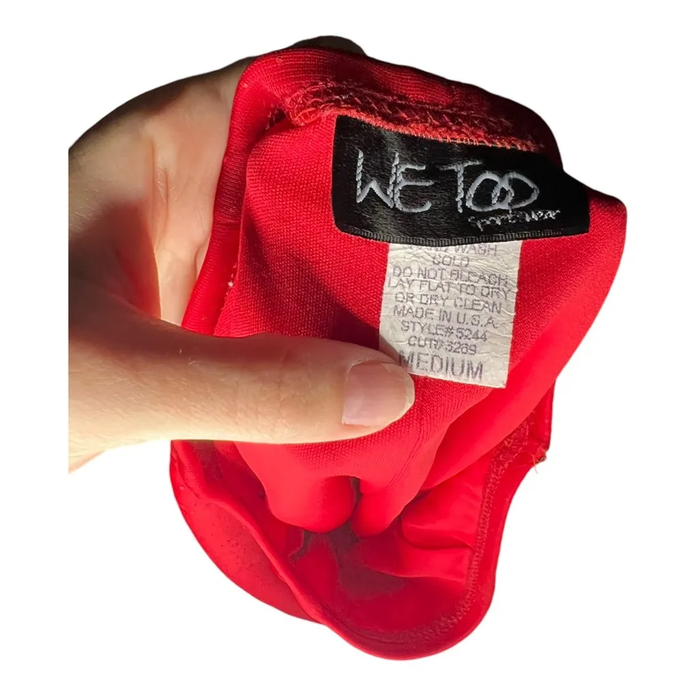 red y2k sparkly midi skirt medium - Image 2