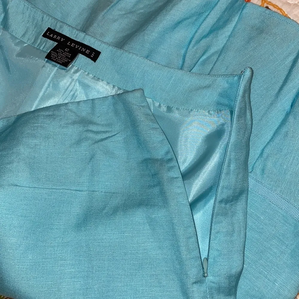 Larry Levine 12 women’s linen blend lined skirt - Image 9