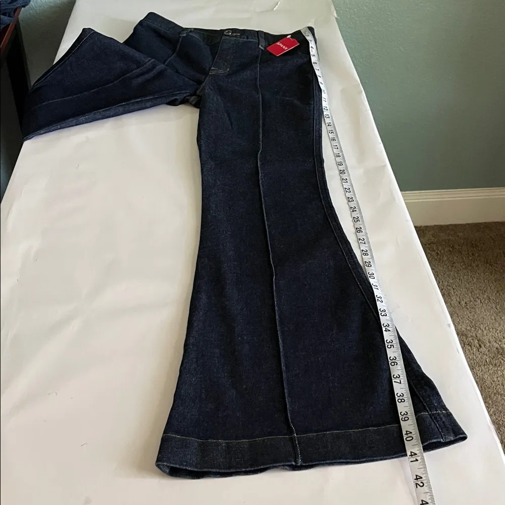 Spanx Pull On Pintuck Flare Jeans High Rise NWT Size M - Image 9