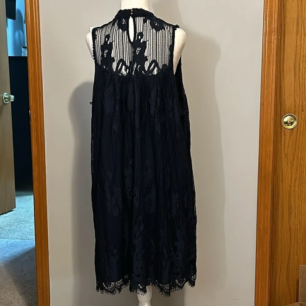 Maurice's Lace Midi Dress Sleeveless Mock‎ Neck Black Floral Romantic Party - Image 4