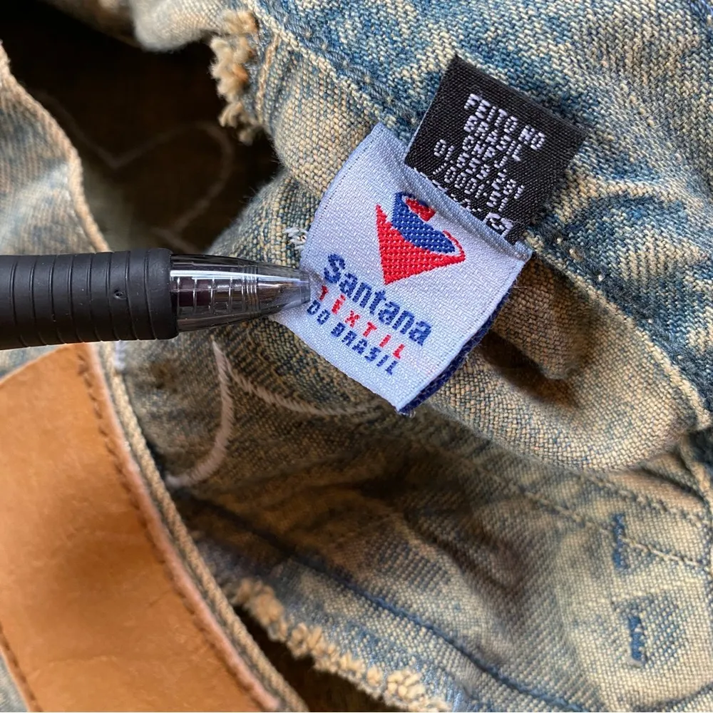 Vintage 90s/Y2K RARE Road Cat Suede And Felt Patchwork Maxi Denim Skirt Size M Size M - Image 11