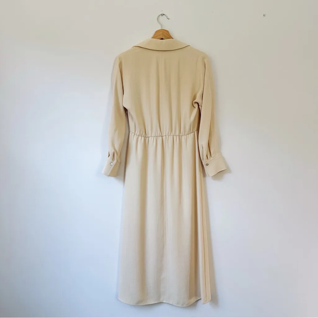 NEW Vince Shaped Collar Dolman-Sleeve Dress White Sand - Image 5