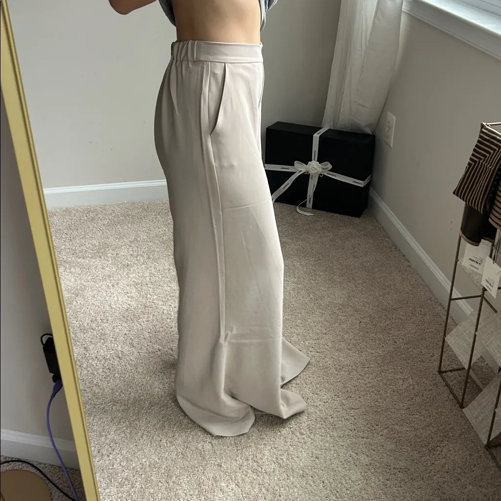 Taupe wide leg pants. M Size M - Image 3