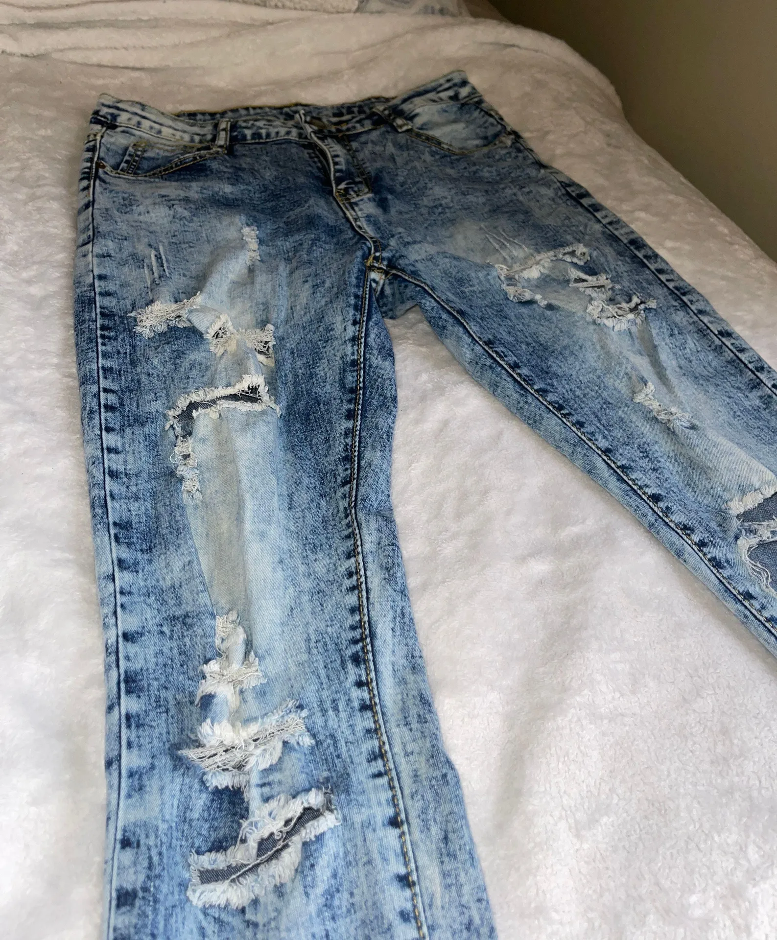 Jeans W Holes Blue Size M - Image 2