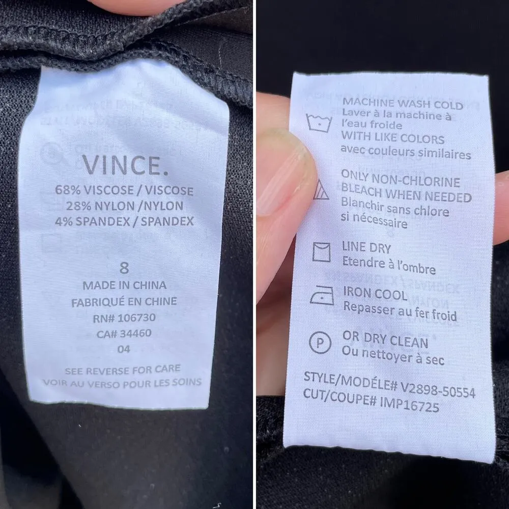 Vince Black Sleeveless Pleat Vee Dress Size 8 V-Neck - Image 7