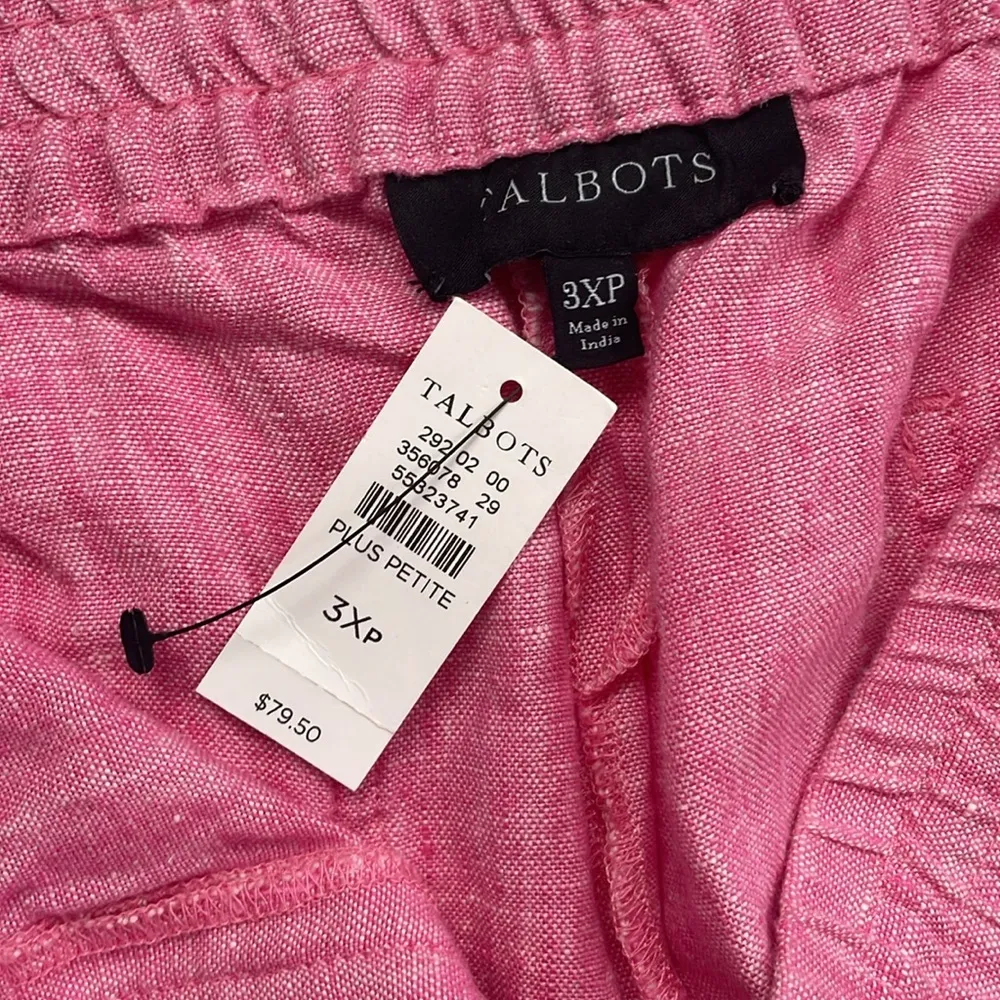 Talbots Pink and Beige/Tan Shorts Linen Relaxed Fit 3X Petite Set of 2 Bundle - Image 5