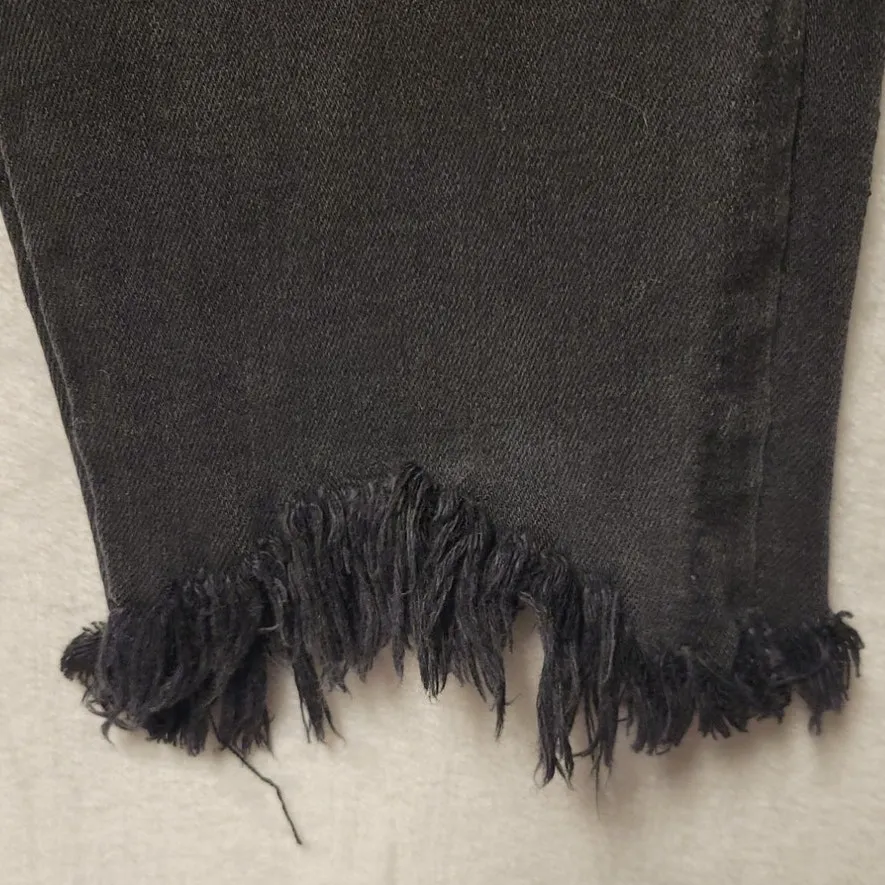 Pistola Black Skinny Jeans Raw Hem Distressed Emo Grunge Goth Punk Rock Size 26 - Image 4