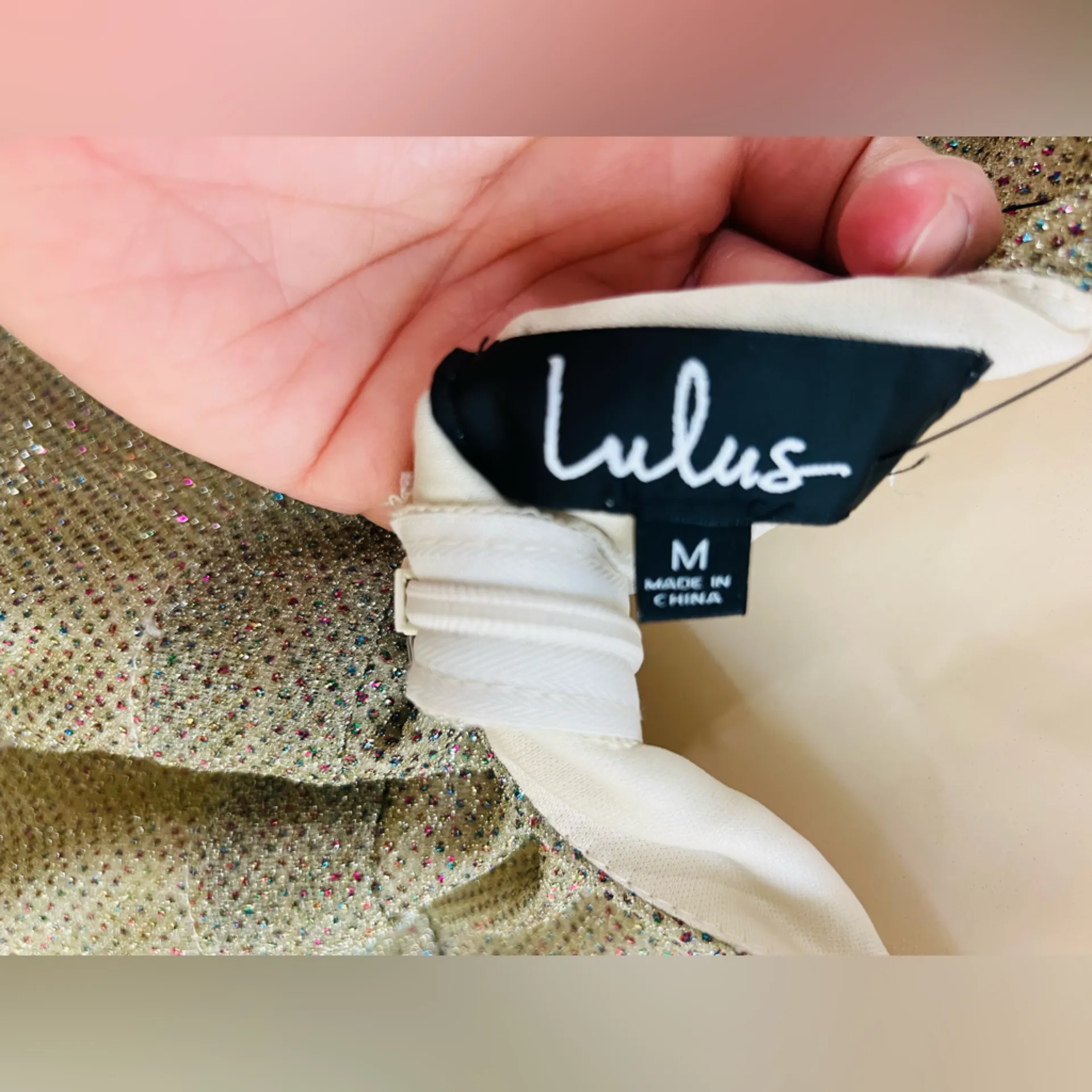 Lulu's Light of the Party Gold Multi Sparkly Sleeveless Mini
Dress Size M - Image 11