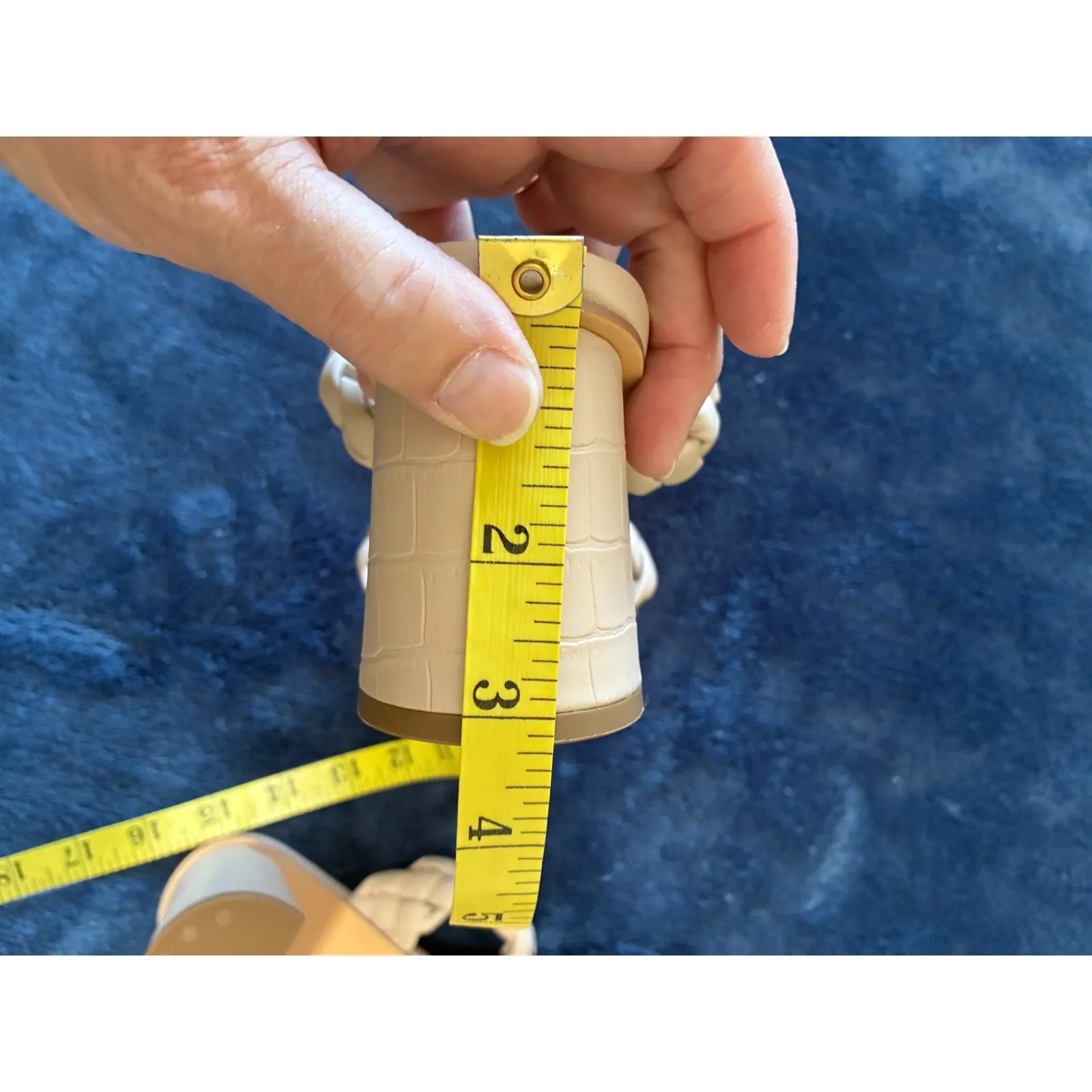 DUNES NY Iris Double Strap Braided Memory Foam Slide Sandal‎ Heels Size 8 Ivory - Image 9