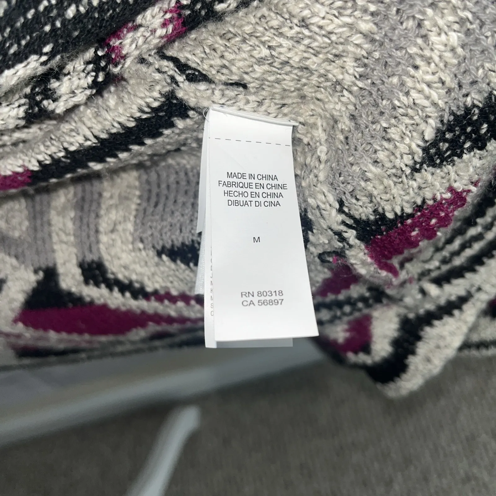 Lucky Brand Women's Intarsia Boho Southwestern Cozy Shawl  Cardigan Size Medium - Image 5