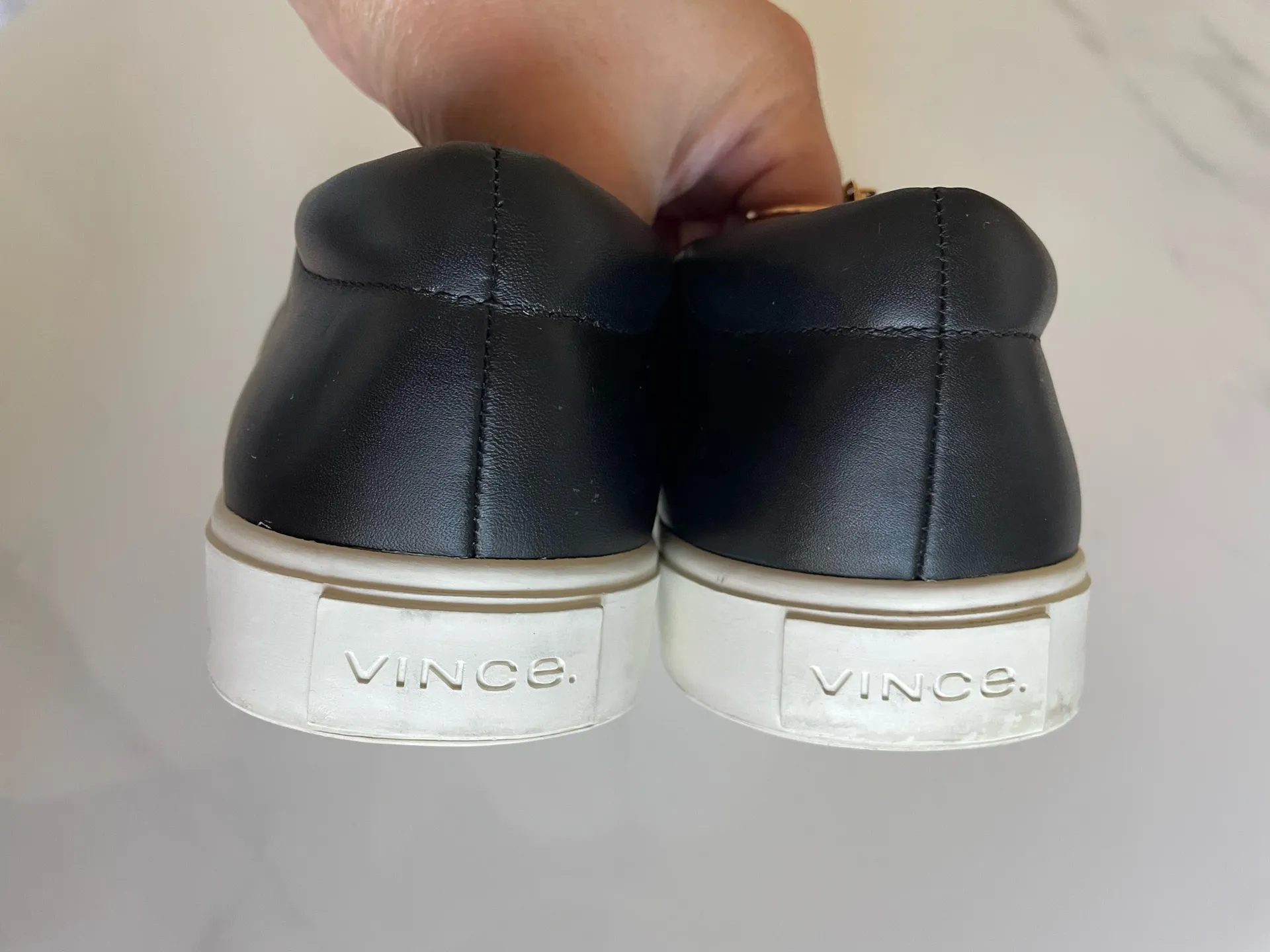 Vince Women’s Corbin Slip On Sneaker Size 38 Leather Black MSRP $195 - Image 5