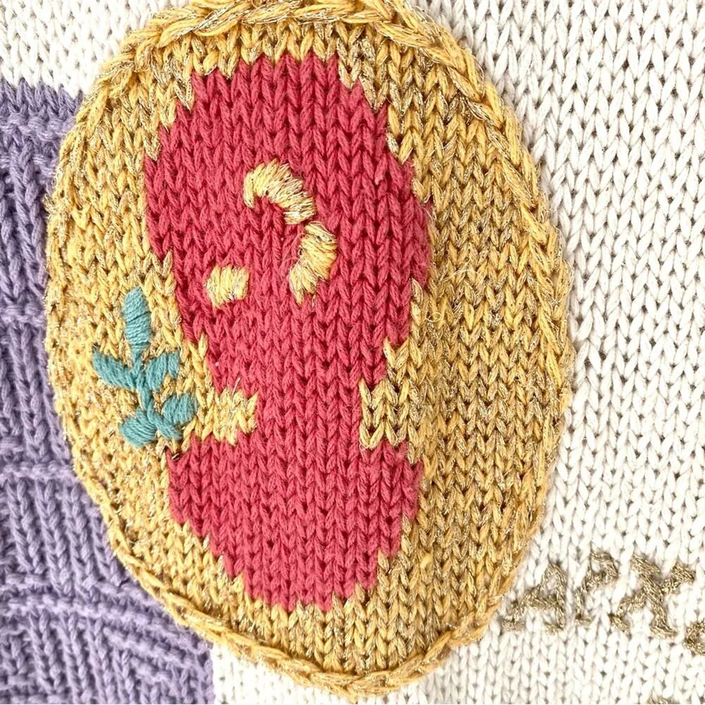 SK Wear Vintage NWTs Mykonos Grecian Gold Coin Metallic Thread Sweater small Size undefined - Image 6