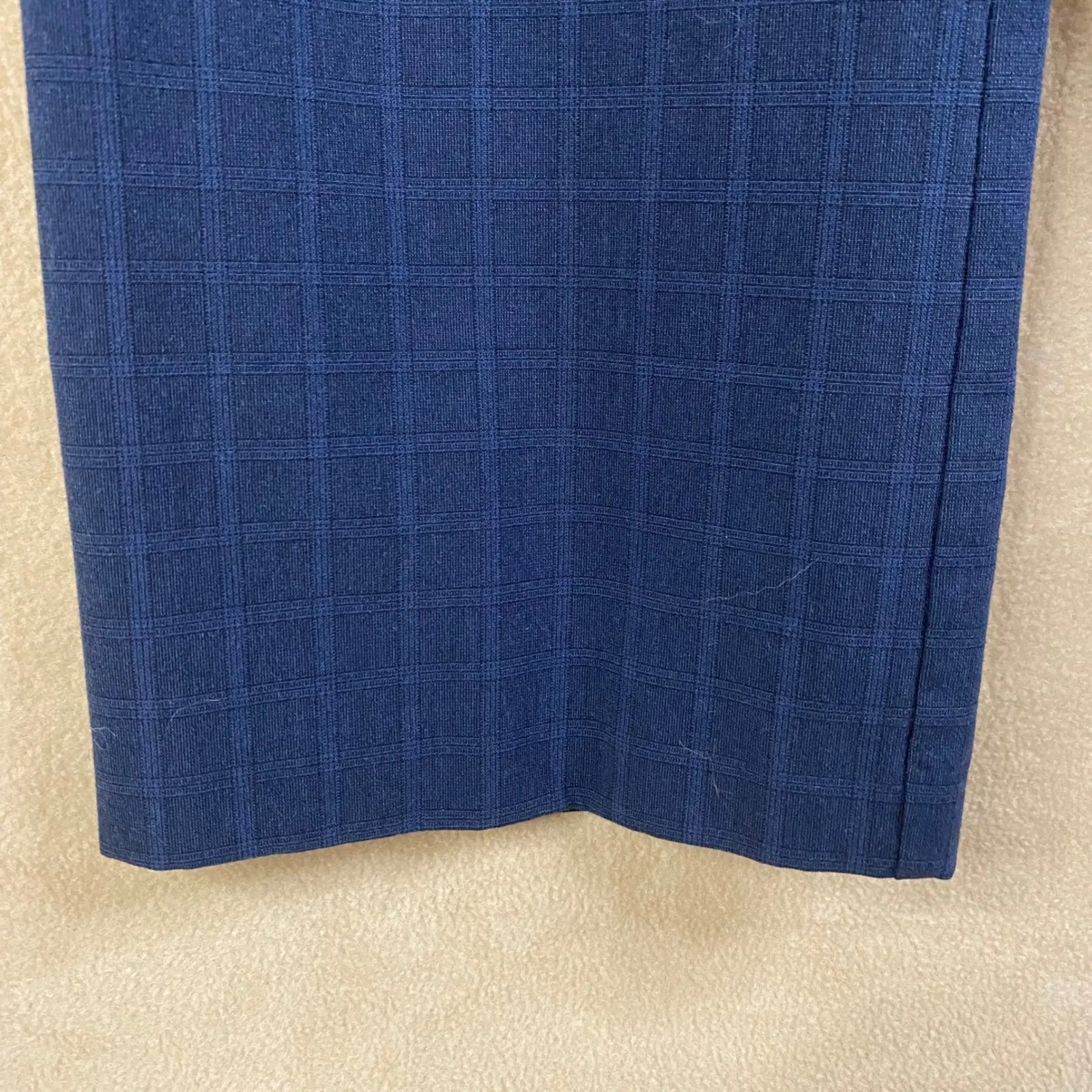 Worthington Modern Fit Blue Plaid Career Dress Pants Womens Zipper Pockets Sz 6S - Image 6