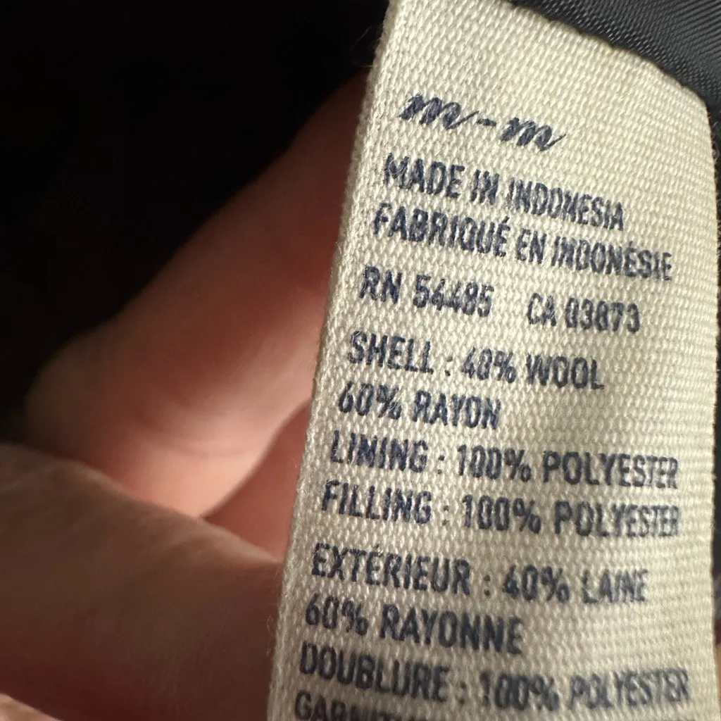 Wool Blend American Eagle Outfitters Red and Navy Plaid Pea Coat - Image 8