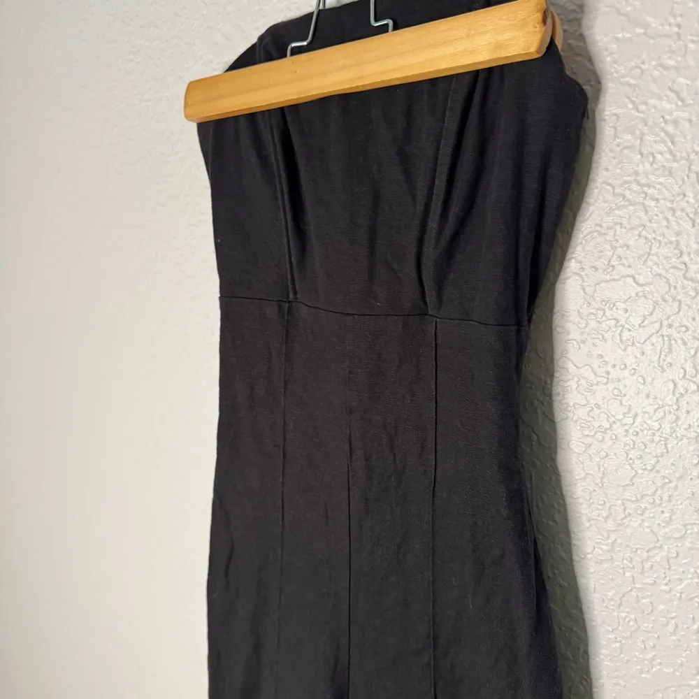 Stone Cold Fox Naples Black Strapless Jumpsuit Size 1 S Linen Tassel Fitted Chic - Image 3