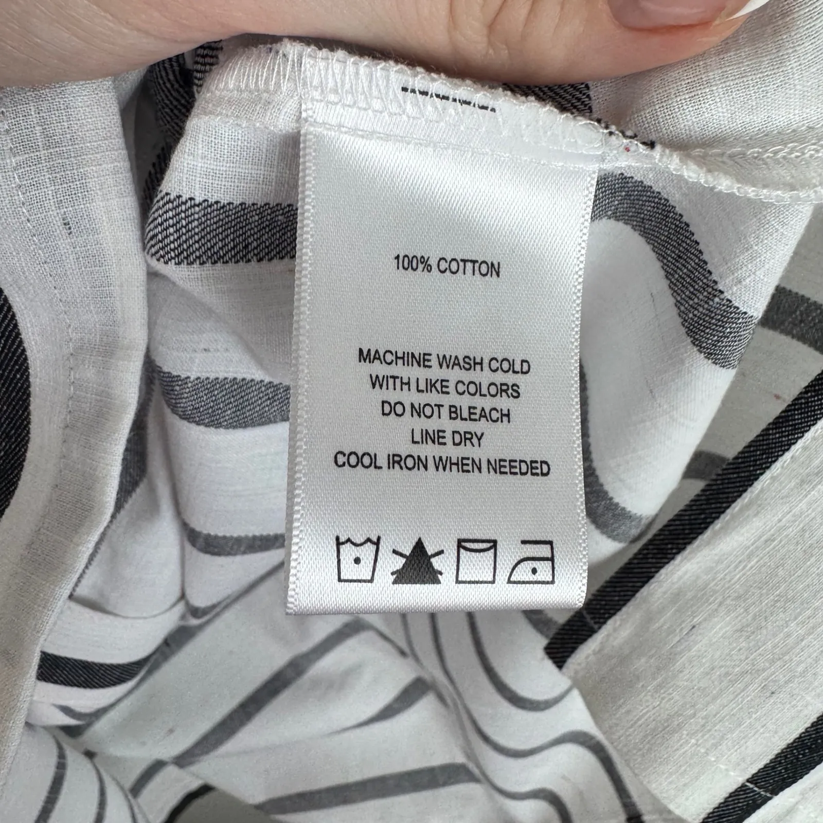 NWT Foxcroft Striped Button Down Shirt Size 8 Cotton Minimalist Coastal Office - Image 9