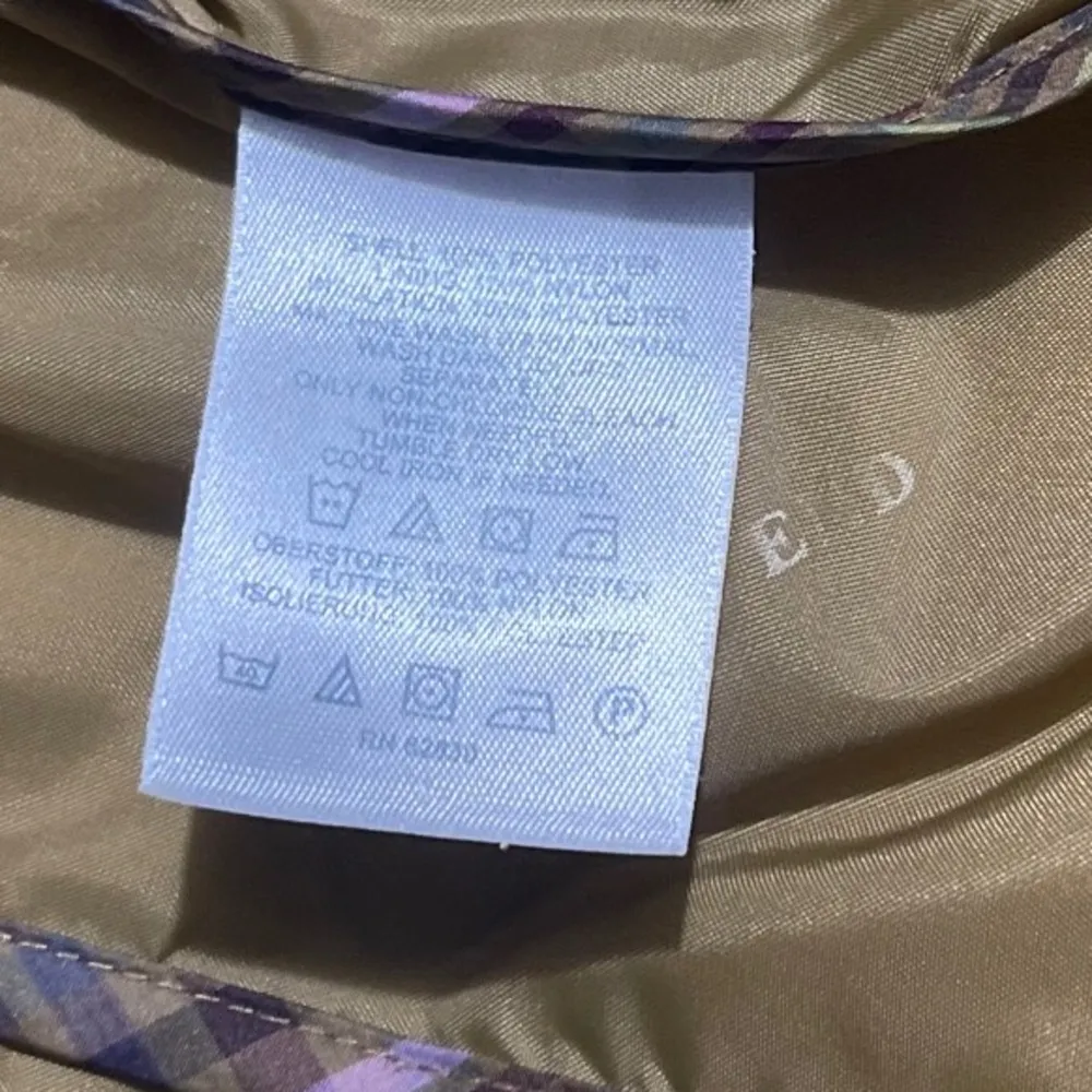 Lands End Green Quilted Full Zip Plaid  Woman’s Vest Small - Image 7