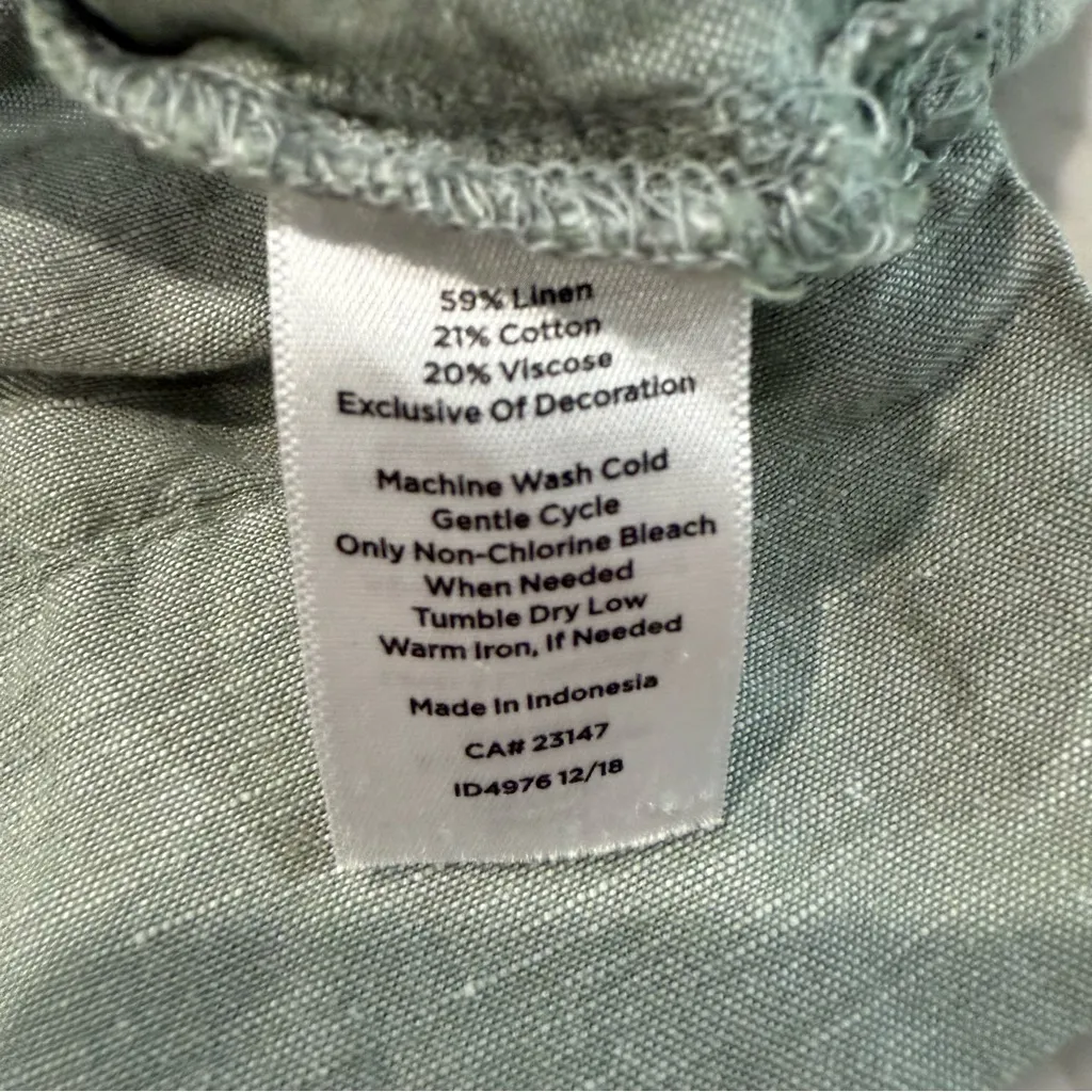 Talbots Sleeveless Linen Blend Coastal Tank Top Women’s Small Petite Sage Green - Image 5