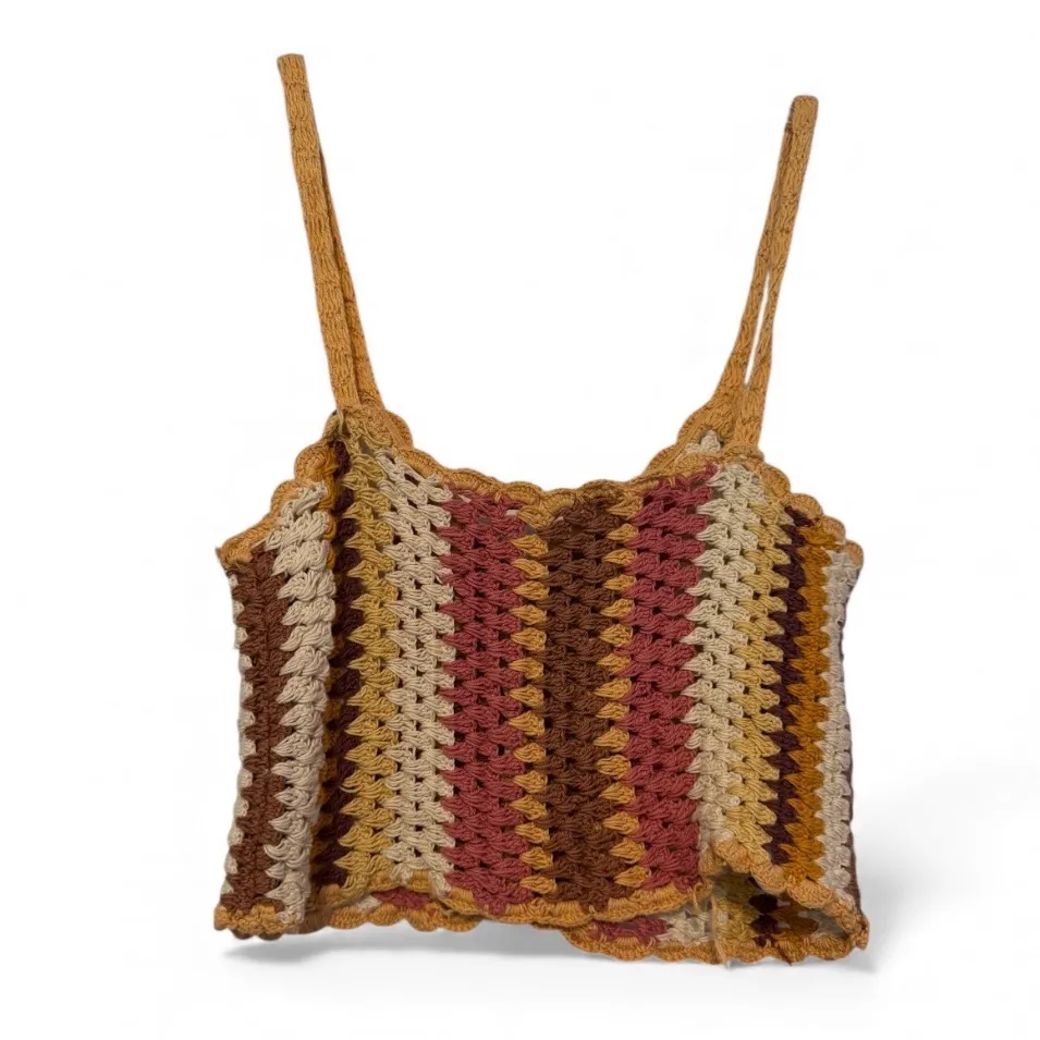 zara knit tank top granny square festival crochet boho size xs-s - Image 3