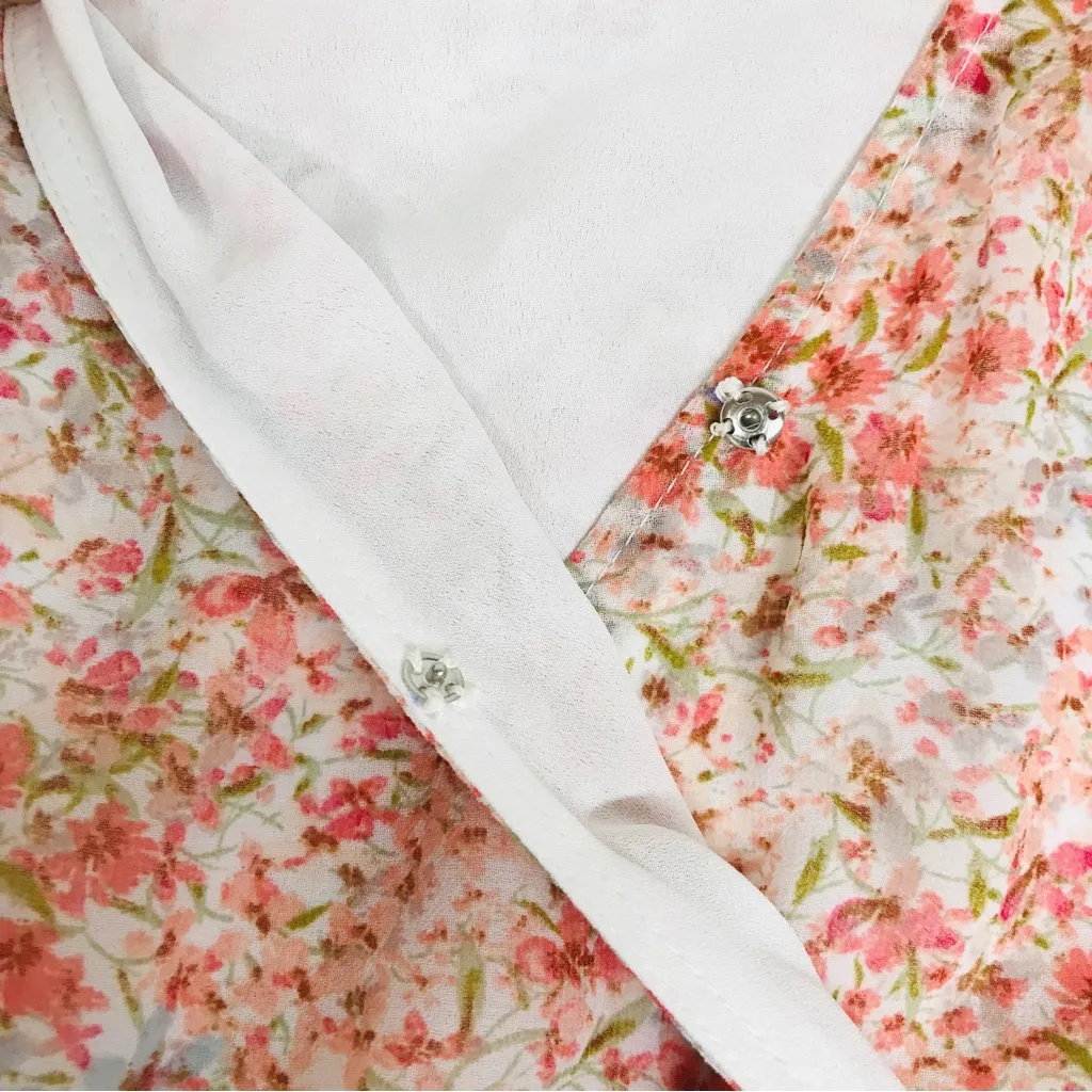 1. STATE Pink Floral Tiered Long Sleeve‎ Wrap Dress Cowgirl Boho Girlie Size 24W - Image 6