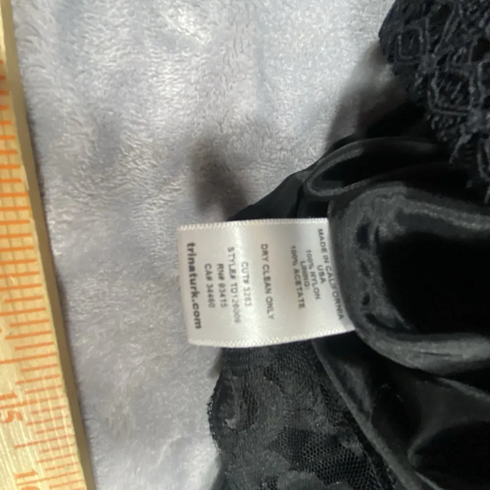 Trina Turk Dress Sz 8 Black Lace Knee Elegant Classic Cocktail Sophisticated USA - Image 15