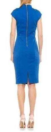 Navy Scuba Midi Sheath Dress - Image 3