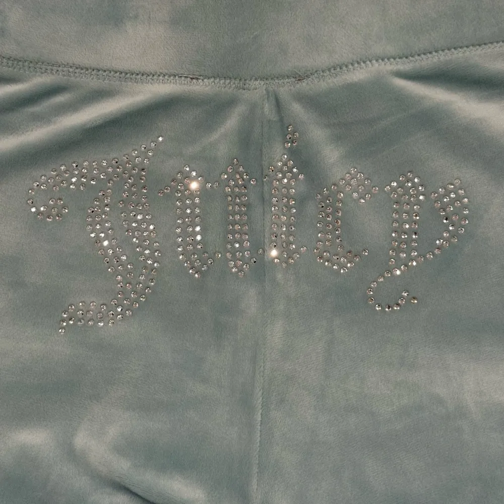 Juicy Couture OG Big Bling Velour Hoodie Track Pants Set Pastel Turquoise Large - Image 16