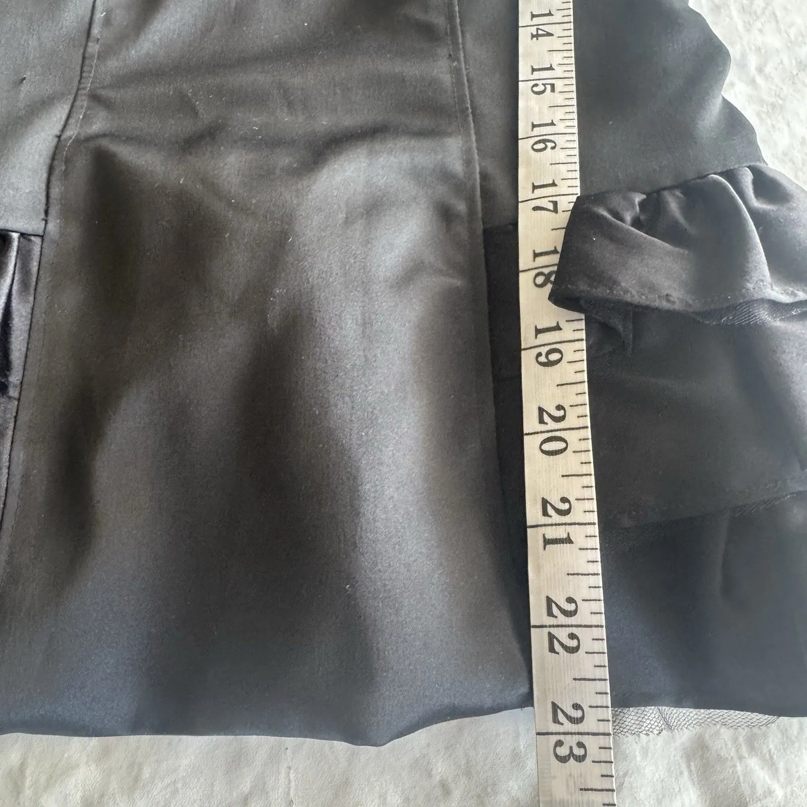 Y2K Betsey Johnson Womens Top Sz XS Black Satin Corset-Style Sequin Gothic Edgy - Image 13