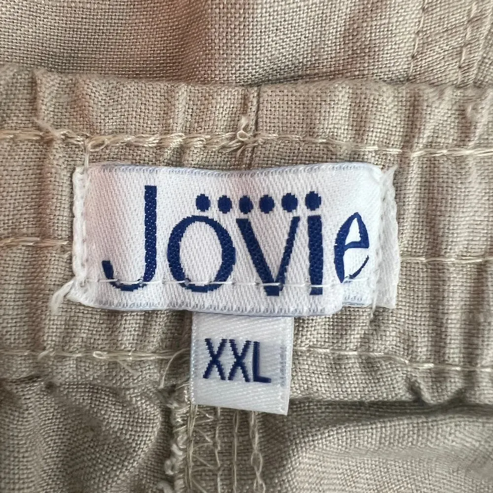 Jovie Linen Blend Beige Capri Women's Pants Size XXL Breathable Lightweight - Image 2