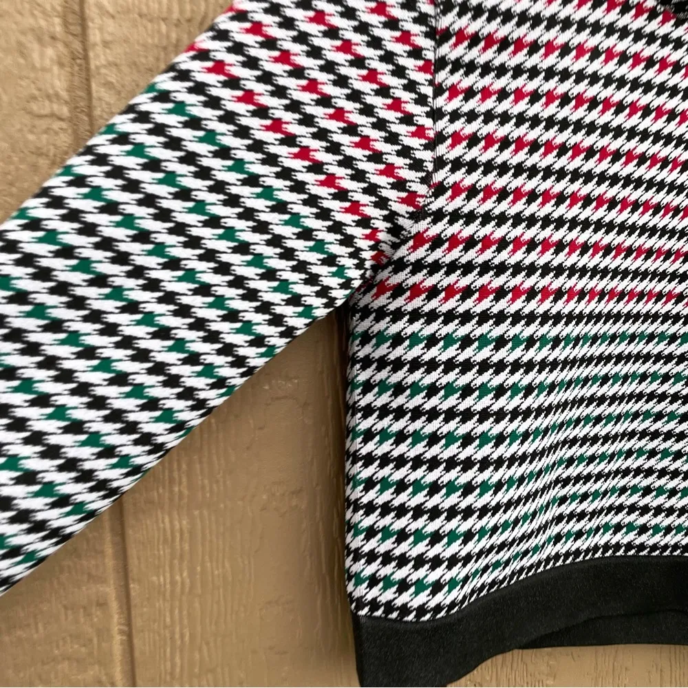 Fabletics Womens Shirt Athletic Top Houndstooth Multicolor Cropped Size Medium - Image 8