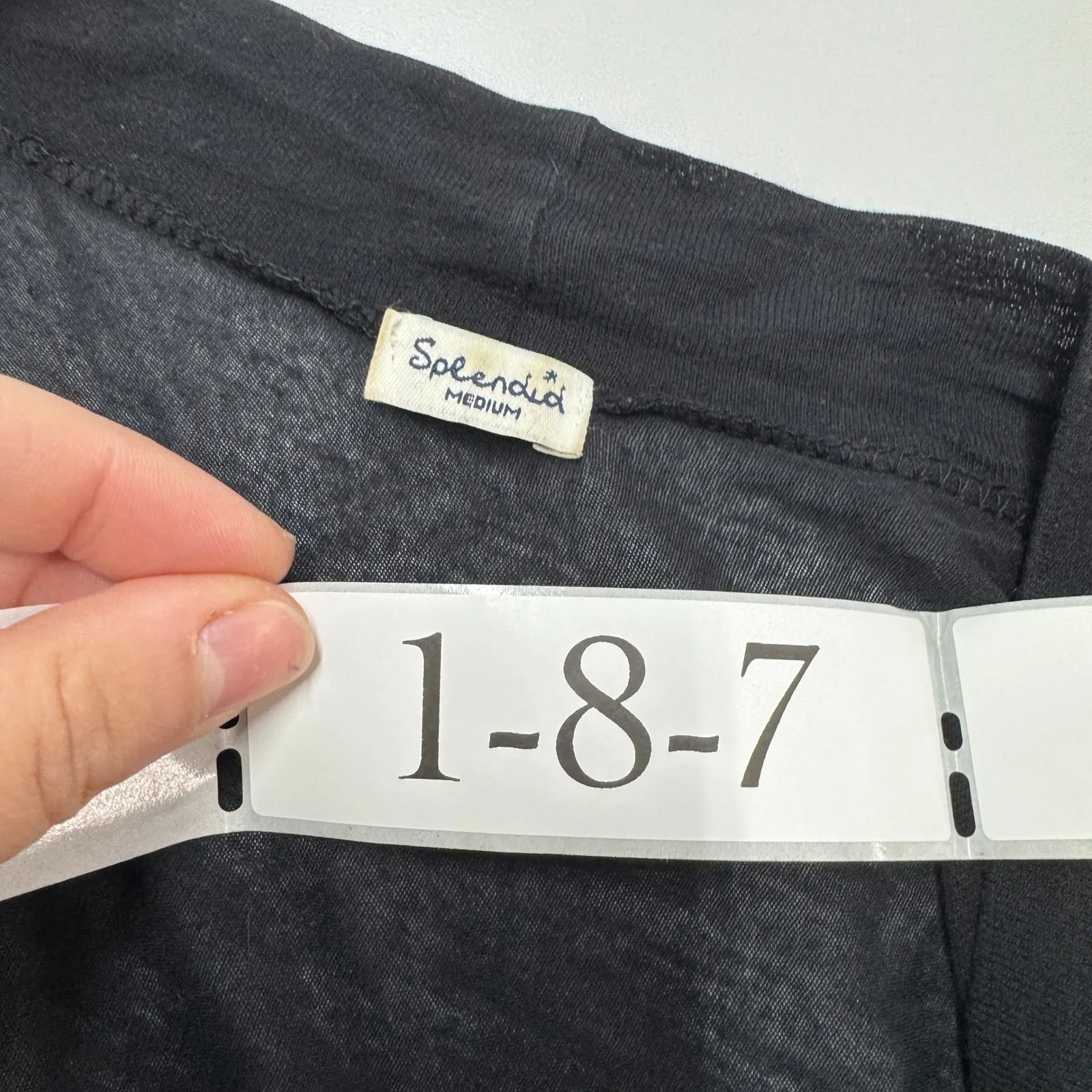 Splendid Cardigan Womens Medium Black Drapey Modal Pima Cotton Open Front - Image 4