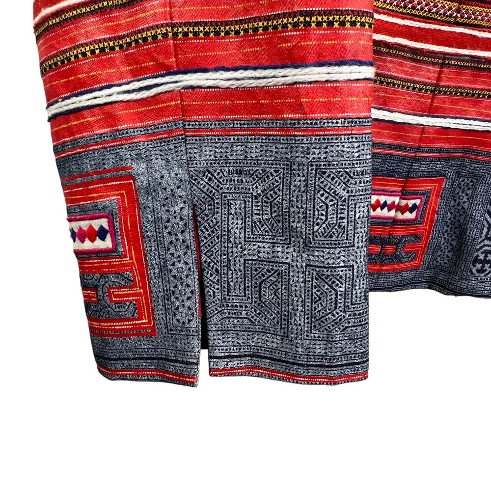 Coldwater Creek Southwestern Embroidered Blazer Red Size 12 Textured Tribal - Image 7