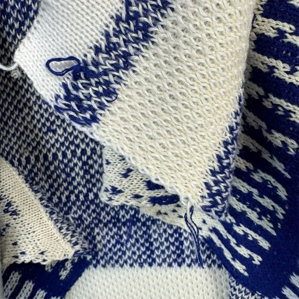 Cottagecore Cowgirl Women Blue Open Cardigan Lulu Fushi Waterfall Sweater M READ Size M - Image 4