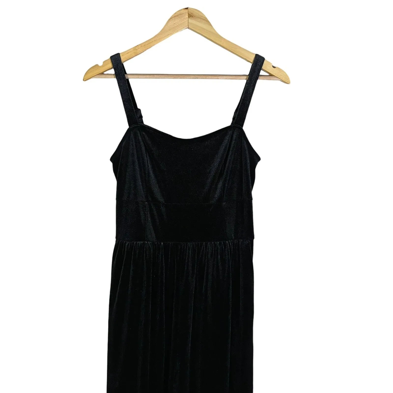 Old Navy Velvet Wide Leg Jumpsuit Womens S Black Goth Fairy Evening Romantic - Image 3