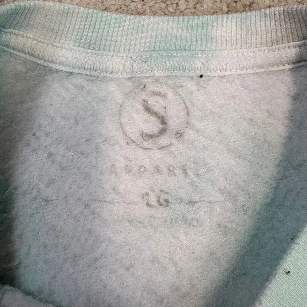 S Apparel Blue White Tie Dye Crewneck Nashville TN Music City Sweatshirt Size L Size L - Image 3