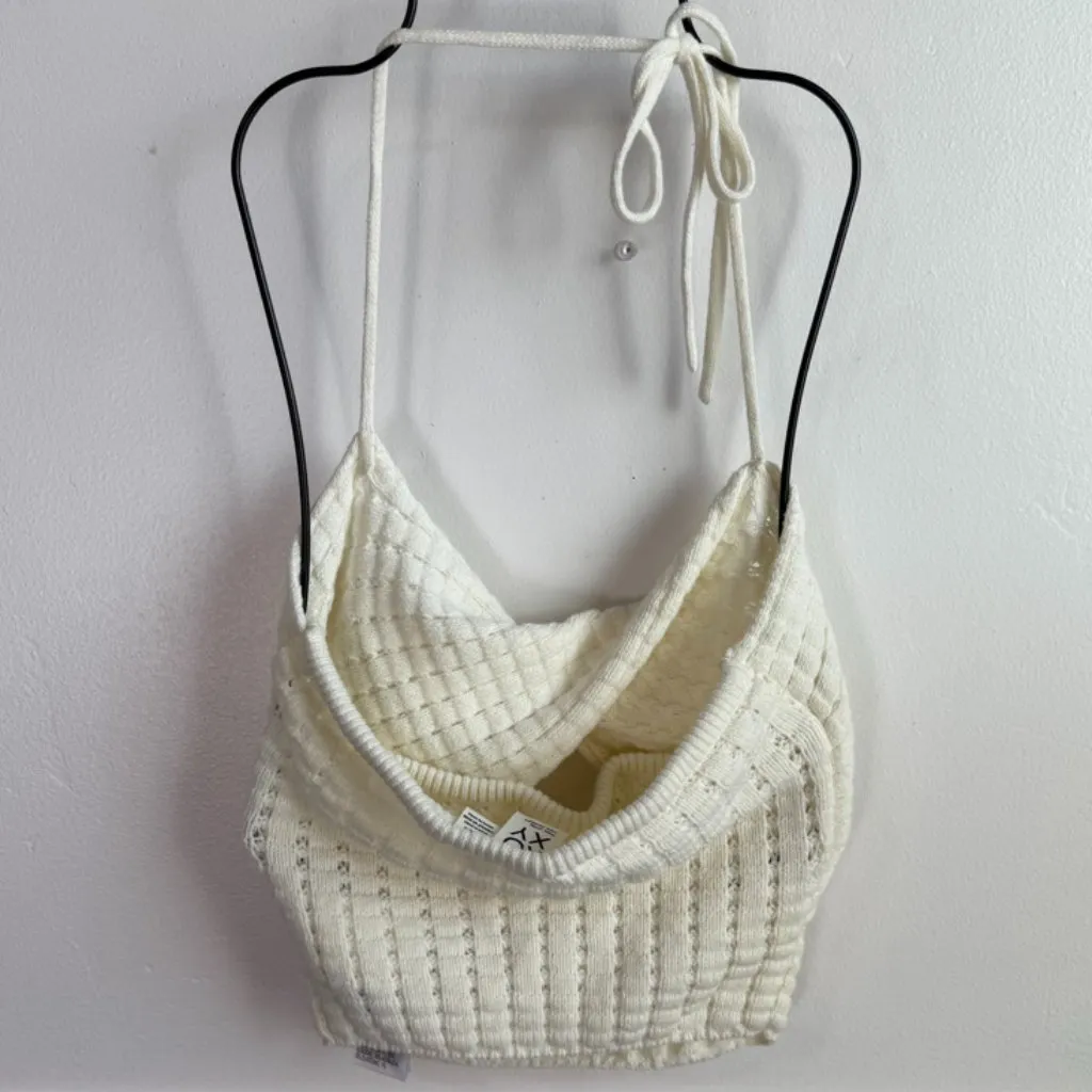 NWOT ROXY Off White Venice Knit Halter Crop Top - Image 4